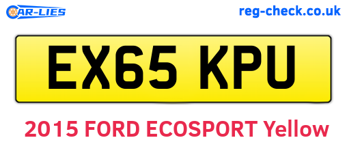EX65KPU are the vehicle registration plates.