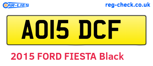 AO15DCF are the vehicle registration plates.