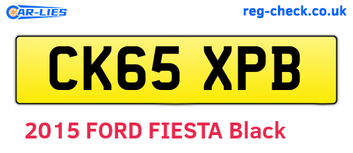 CK65XPB are the vehicle registration plates.