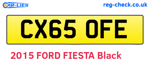 CX65OFE are the vehicle registration plates.