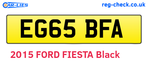 EG65BFA are the vehicle registration plates.