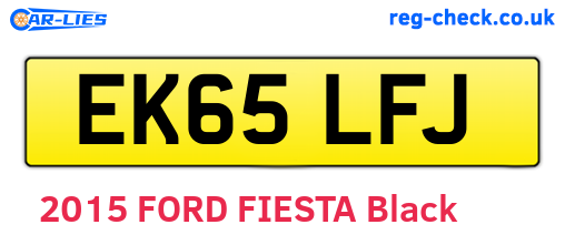 EK65LFJ are the vehicle registration plates.