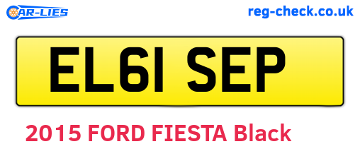EL61SEP are the vehicle registration plates.