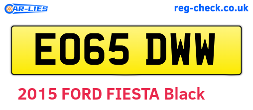 EO65DWW are the vehicle registration plates.
