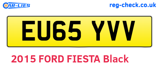 EU65YVV are the vehicle registration plates.