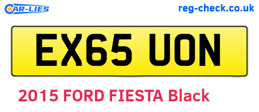 EX65UON are the vehicle registration plates.