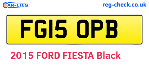 FG15OPB are the vehicle registration plates.
