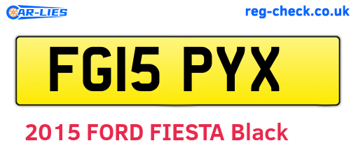 FG15PYX are the vehicle registration plates.