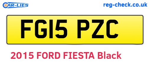FG15PZC are the vehicle registration plates.