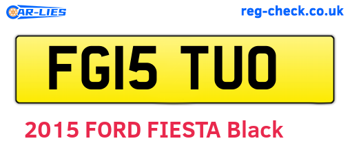 FG15TUO are the vehicle registration plates.