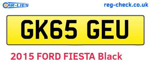 GK65GEU are the vehicle registration plates.