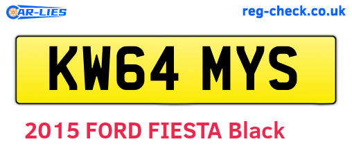 KW64MYS are the vehicle registration plates.