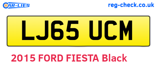 LJ65UCM are the vehicle registration plates.
