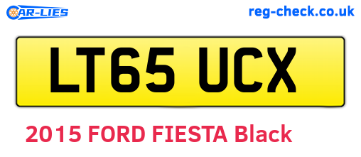 LT65UCX are the vehicle registration plates.