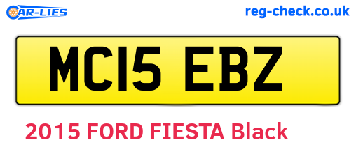 MC15EBZ are the vehicle registration plates.