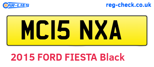 MC15NXA are the vehicle registration plates.