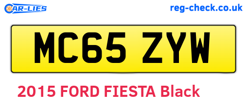 MC65ZYW are the vehicle registration plates.