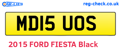 MD15UOS are the vehicle registration plates.
