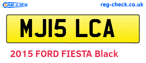 MJ15LCA are the vehicle registration plates.