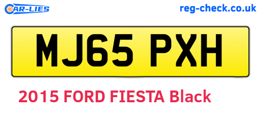 MJ65PXH are the vehicle registration plates.