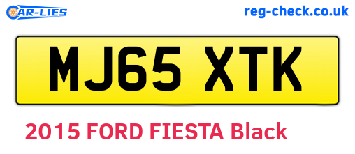 MJ65XTK are the vehicle registration plates.