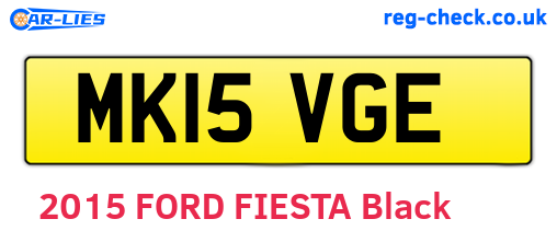 MK15VGE are the vehicle registration plates.