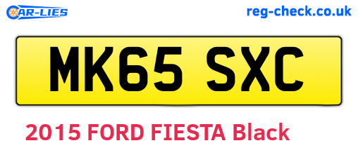 MK65SXC are the vehicle registration plates.