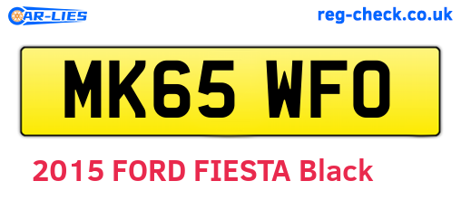 MK65WFO are the vehicle registration plates.