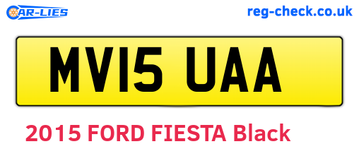 MV15UAA are the vehicle registration plates.