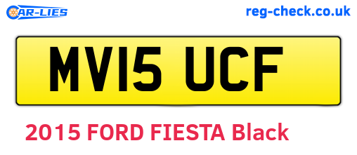 MV15UCF are the vehicle registration plates.