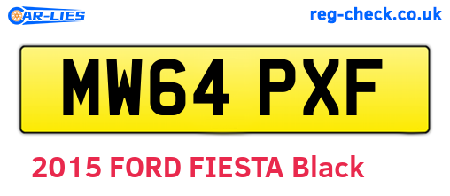MW64PXF are the vehicle registration plates.