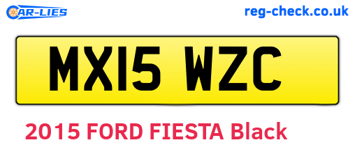 MX15WZC are the vehicle registration plates.