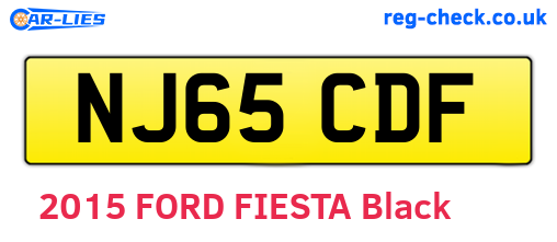 NJ65CDF are the vehicle registration plates.