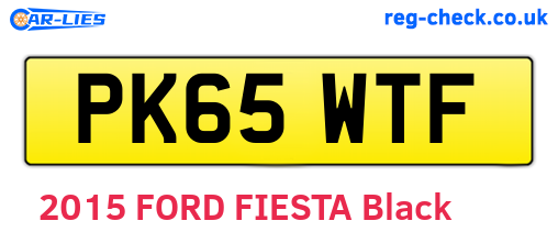 PK65WTF are the vehicle registration plates.