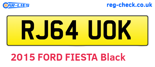 RJ64UOK are the vehicle registration plates.