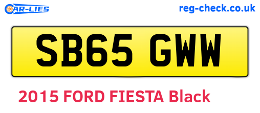 SB65GWW are the vehicle registration plates.