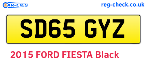 SD65GYZ are the vehicle registration plates.