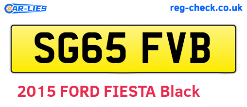 SG65FVB are the vehicle registration plates.