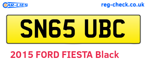 SN65UBC are the vehicle registration plates.