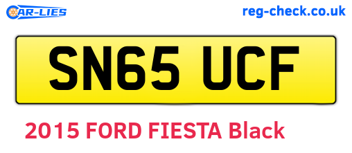SN65UCF are the vehicle registration plates.