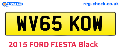 WV65KOW are the vehicle registration plates.