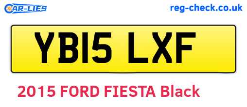 YB15LXF are the vehicle registration plates.