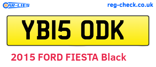 YB15ODK are the vehicle registration plates.