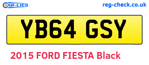 YB64GSY are the vehicle registration plates.