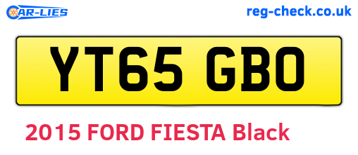 YT65GBO are the vehicle registration plates.