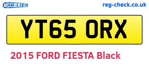 YT65ORX are the vehicle registration plates.
