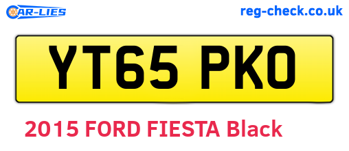 YT65PKO are the vehicle registration plates.