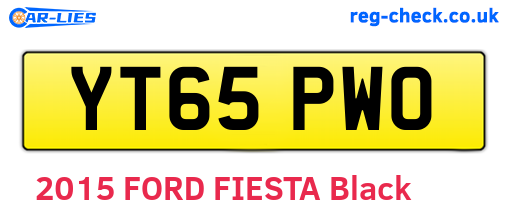 YT65PWO are the vehicle registration plates.
