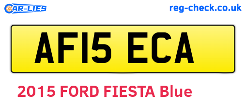 AF15ECA are the vehicle registration plates.