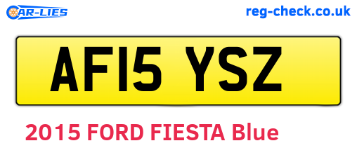 AF15YSZ are the vehicle registration plates.
